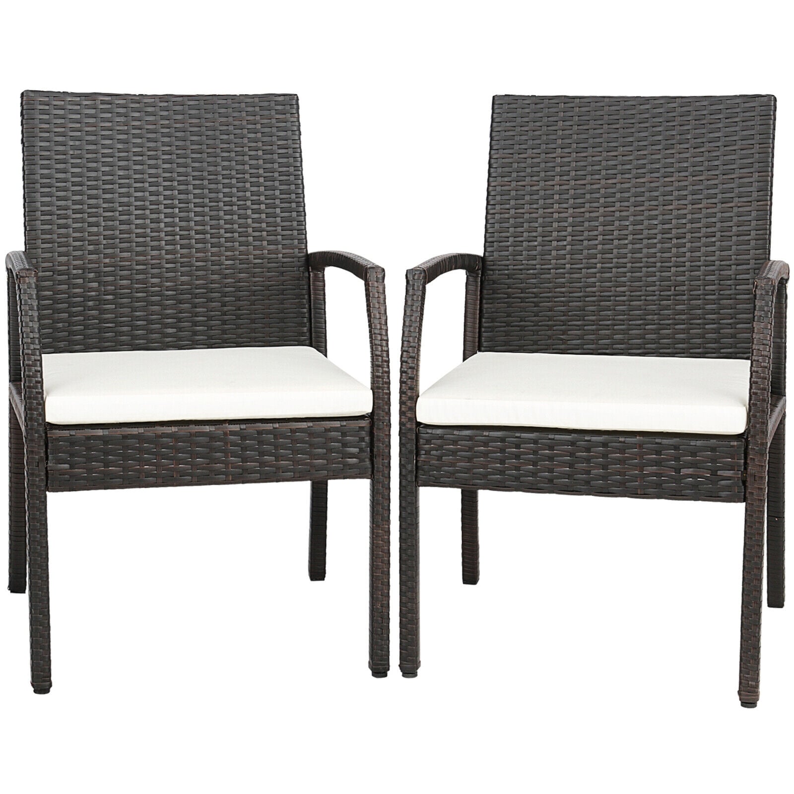 Patio Wicker Dining Armchair Set, 2 Pieces, Off White Patio Dining Chairs Off White at Gallery Canada