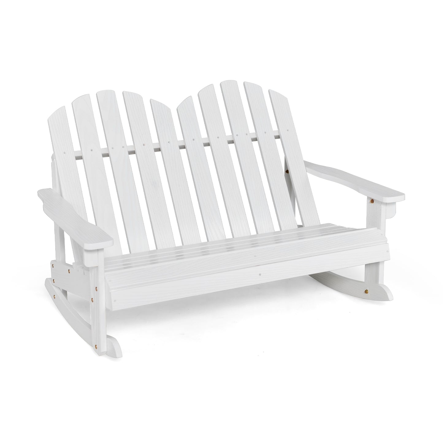 2 Person Adirondack Rocking Chair with Slatted seat, White Patio Rocking Chairs & Gliders White at Gallery Canada