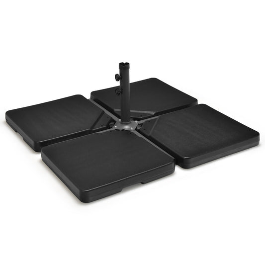 4 Pieces 13L Cantilever Offset Patio Umbrella Base with Easy-Fill Spouts, Black Outdoor Umbrella Bases Black at Gallery Canada