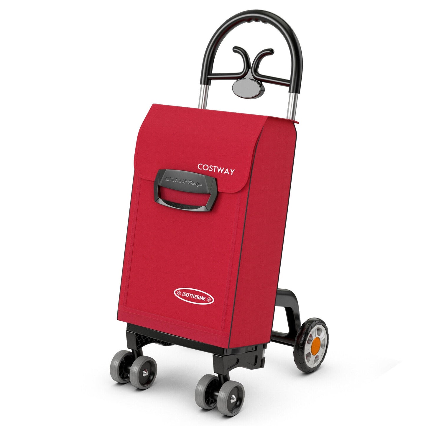 Folding Shopping Cart, Utility Hand Truck, Rolling Swivel Wheels, Red Kitchen Tools at Gallery Canada