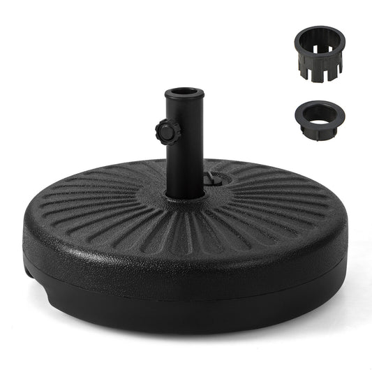 20 Inch Heavy-Duty Fillable Round Umbrella Base, Black Outdoor Umbrella Bases Black at Gallery Canada