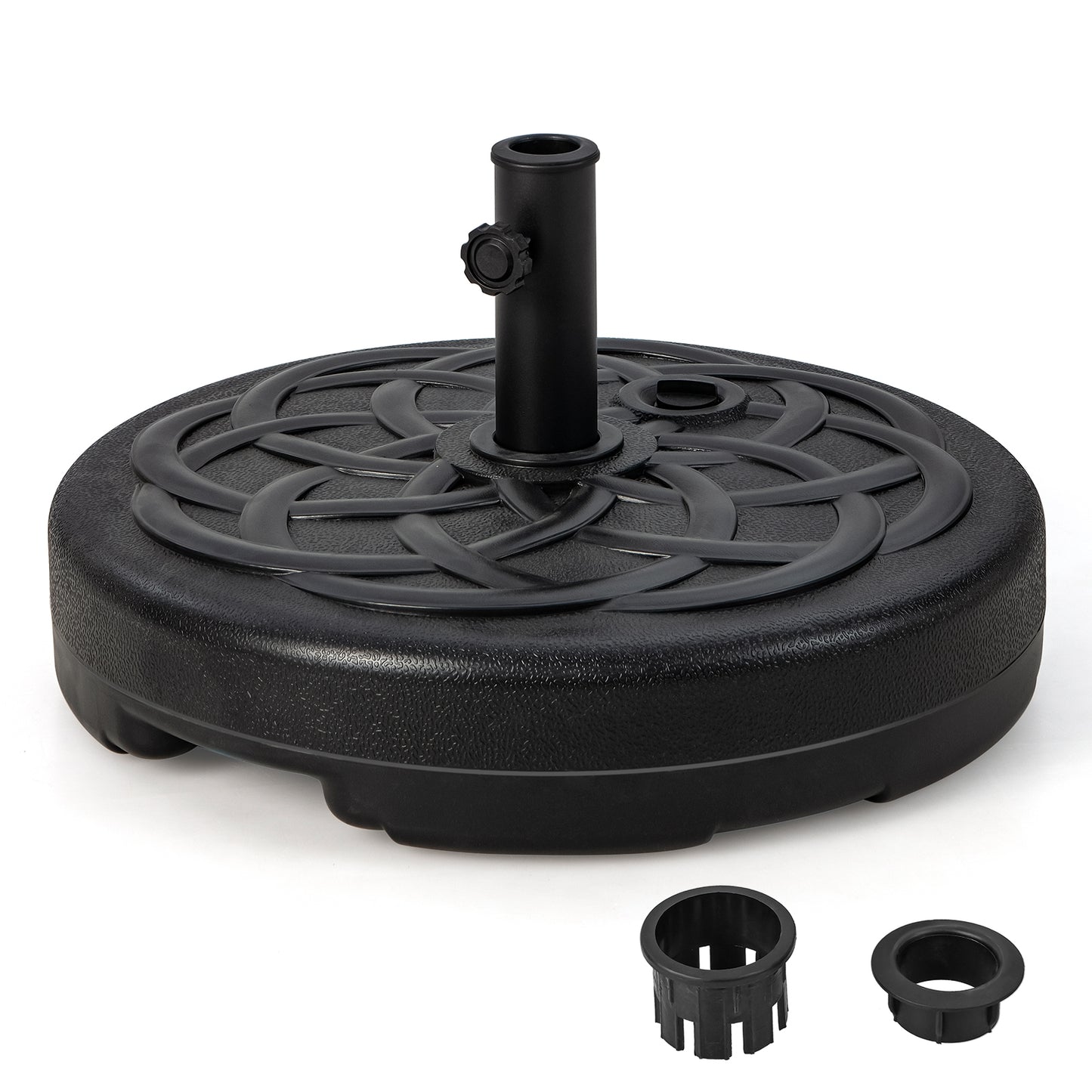 22 Inch Fillable Heavy-Duty Round Patio Umbrella Base Stand, Black Outdoor Umbrella Bases Black at Gallery Canada