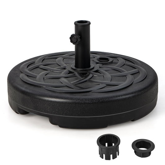 22 Inch Fillable Heavy-Duty Round Patio Umbrella Base Stand, Black Outdoor Umbrella Bases Black at Gallery Canada
