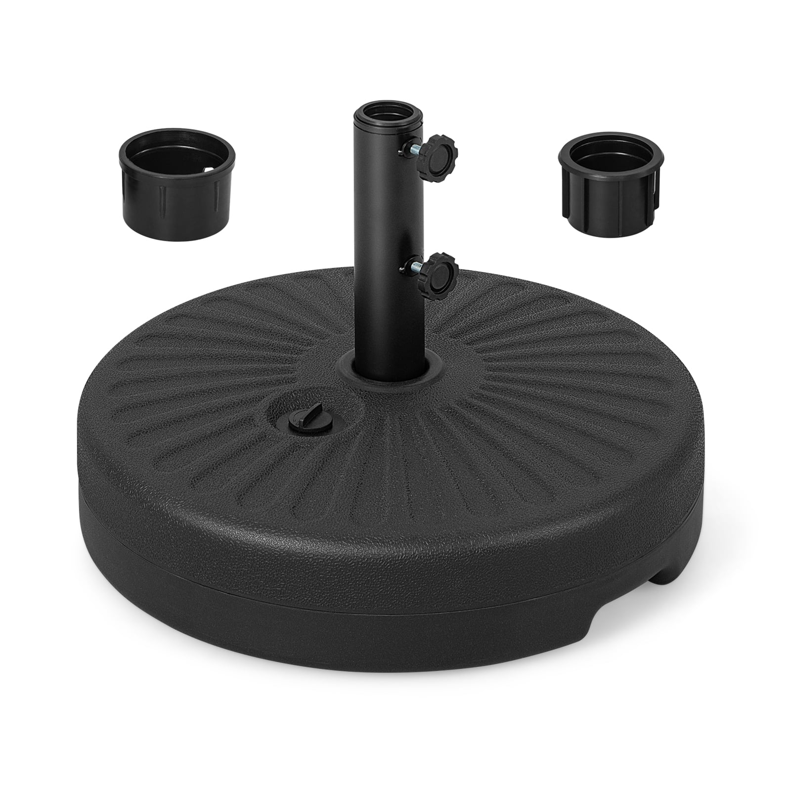 19.5 Inch Fillable Round Umbrella Base Stand, Black Outdoor Umbrella Bases at Gallery Canada
