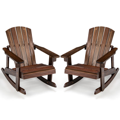 Outdoor Wooden Kid Adirondack Rocking Chair with Slatted Seat, Coffee Kids Chairs & Seating at Gallery Canada