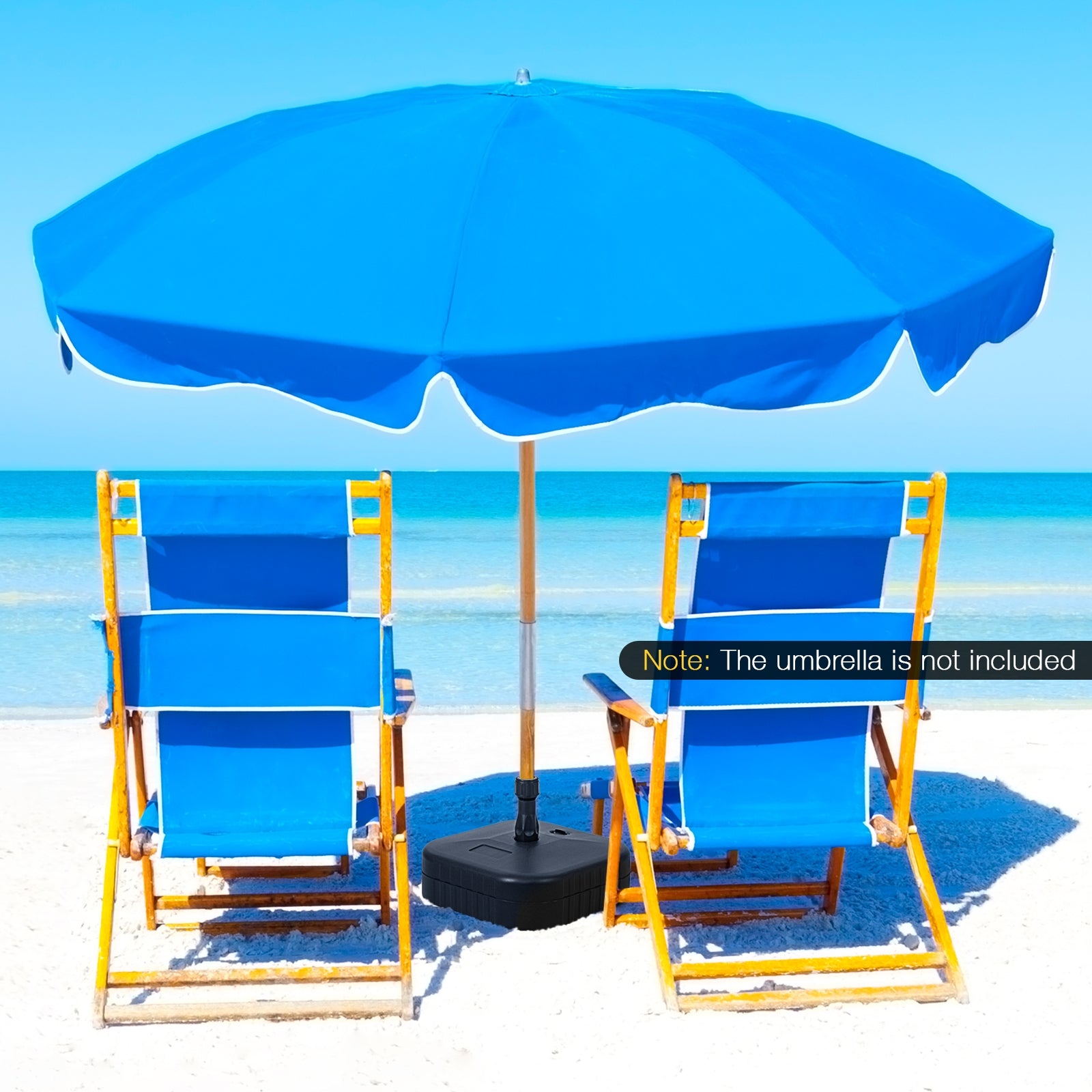 Patio Fillable Umbrella Base Fit 1.5 Inch Umbrella Poles for Yard Poolside, Black Outdoor Umbrella Bases at Gallery Canada