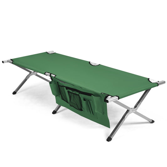 Folding Camping Cot Heavy-duty Camp Bed with Carry Bag, Green - Gallery Canada