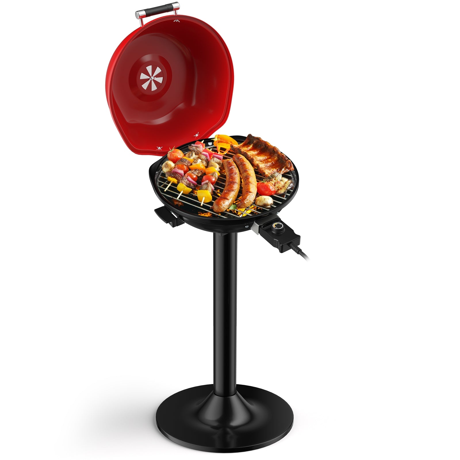 1600W Portable Electric BBQ Grill with Removable Non-Stick Rack, Black & Red Outdoor Grills Black & Red at Gallery Canada