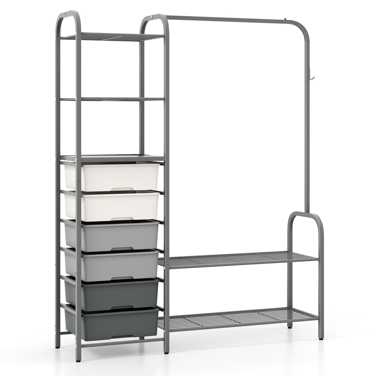 Free Standing Closet Organizer, Removable Drawers And Shelves, Gray Clothing & Closet Storage Gray at Gallery Canada