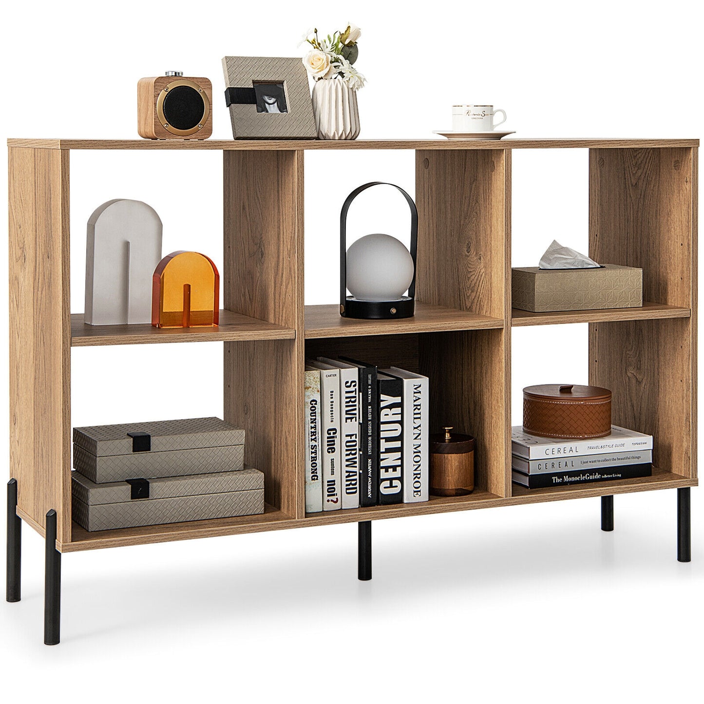 Open-Back Bookshelf with Drawer, Natural Bookcases at Gallery Canada