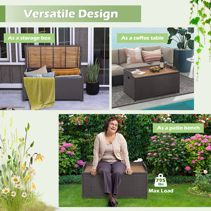 45 Gallon Outdoor Storage Bench with Zippered Liner, Brown Sheds & Outdoor Storage at Gallery Canada