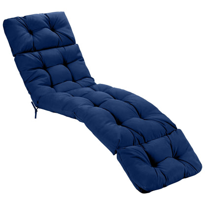 Outdoor Lounge Chaise Cushion with String Ties for Garden Poolside, Navy - Gallery Canada
