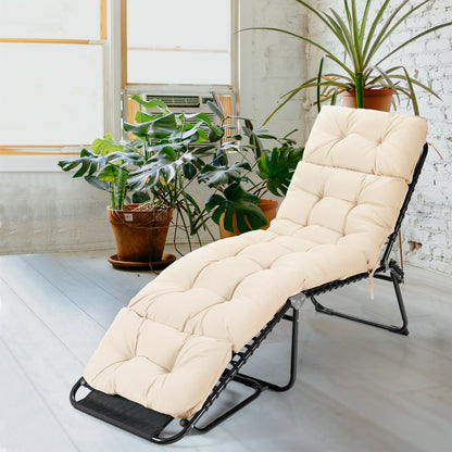 Outdoor Lounge Chaise Cushion with String Ties for Garden Poolside, Beige Outdoor Chaise Lounges at Gallery Canada