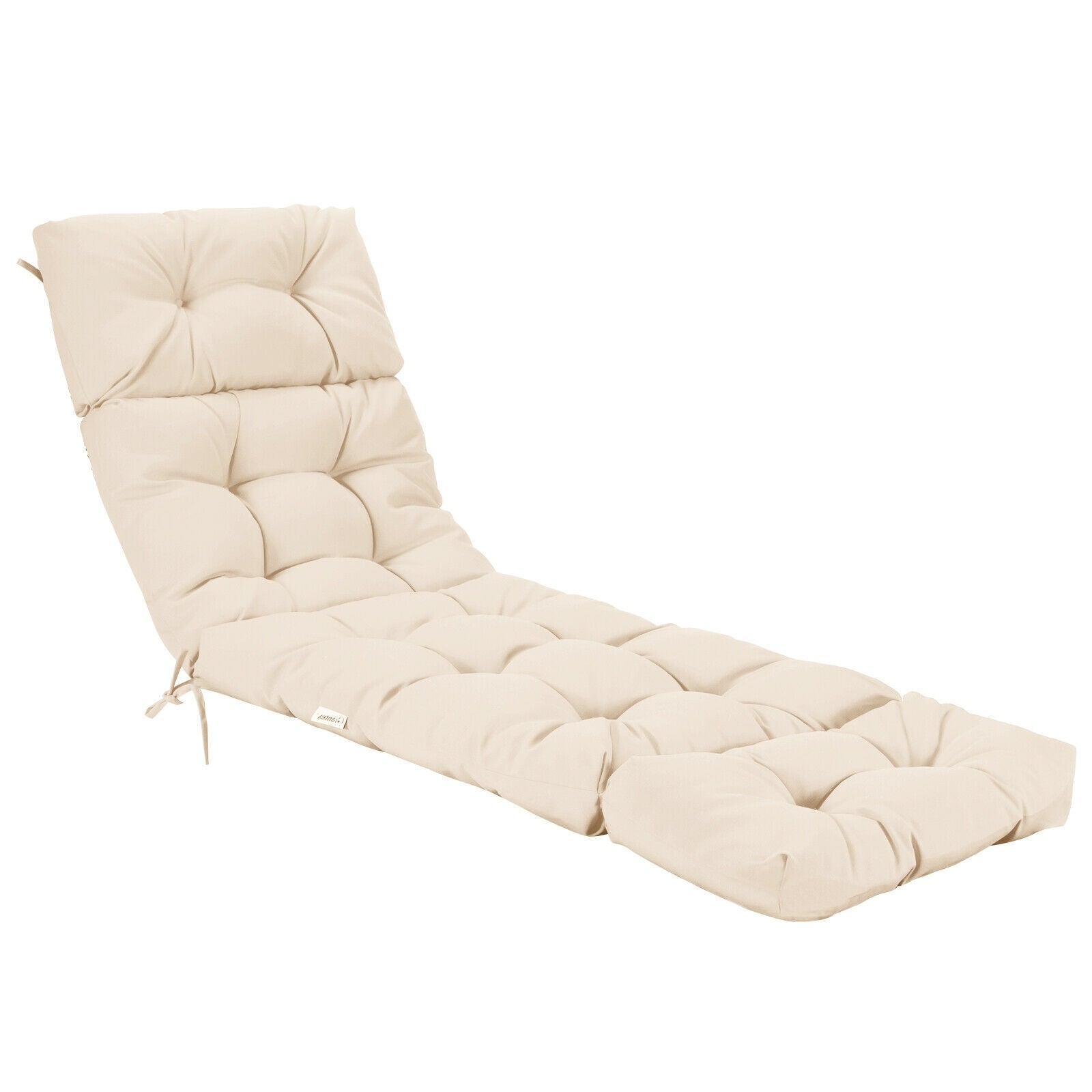 Outdoor Lounge Chaise Cushion with String Ties for Garden Poolside, Beige Outdoor Chaise Lounges at Gallery Canada