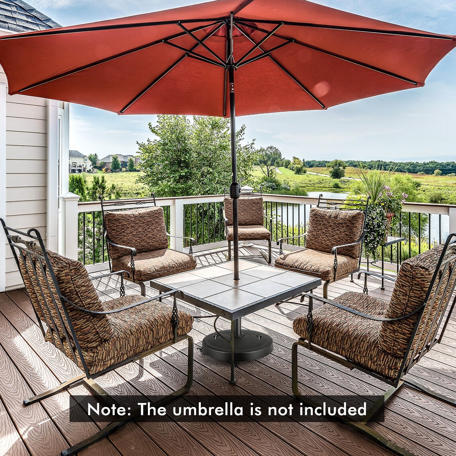 51LBS 20.5Inch Outdoor Umbrella Base With Wheels, Black Outdoor Umbrella Bases at Gallery Canada