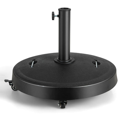 51LBS 20.5Inch Outdoor Umbrella Base With Wheels, Black Outdoor Umbrella Bases Black at Gallery Canada