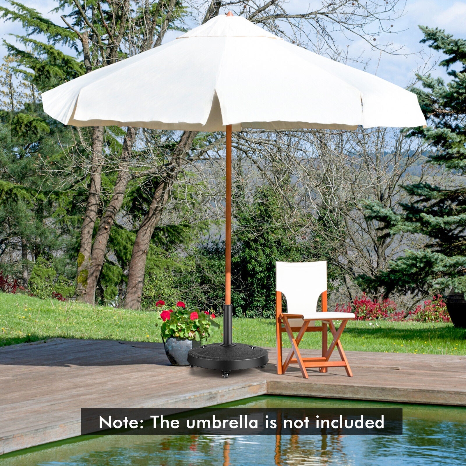 51LBS 20.5Inch Outdoor Umbrella Base With Wheels, Black Outdoor Umbrella Bases at Gallery Canada