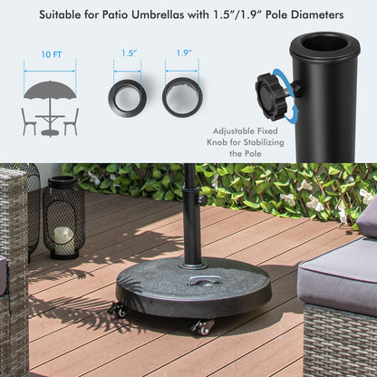 51LBS 20.5Inch Outdoor Umbrella Base With Wheels, Black Outdoor Umbrella Bases at Gallery Canada