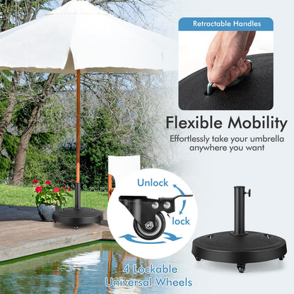 51LBS 20.5Inch Outdoor Umbrella Base With Wheels, Black Outdoor Umbrella Bases at Gallery Canada