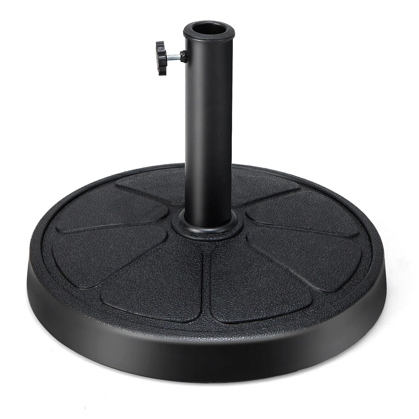 31LBS 18 Inch Round Outdoor Umbrella Base, Black Outdoor Umbrella Bases Black at Gallery Canada