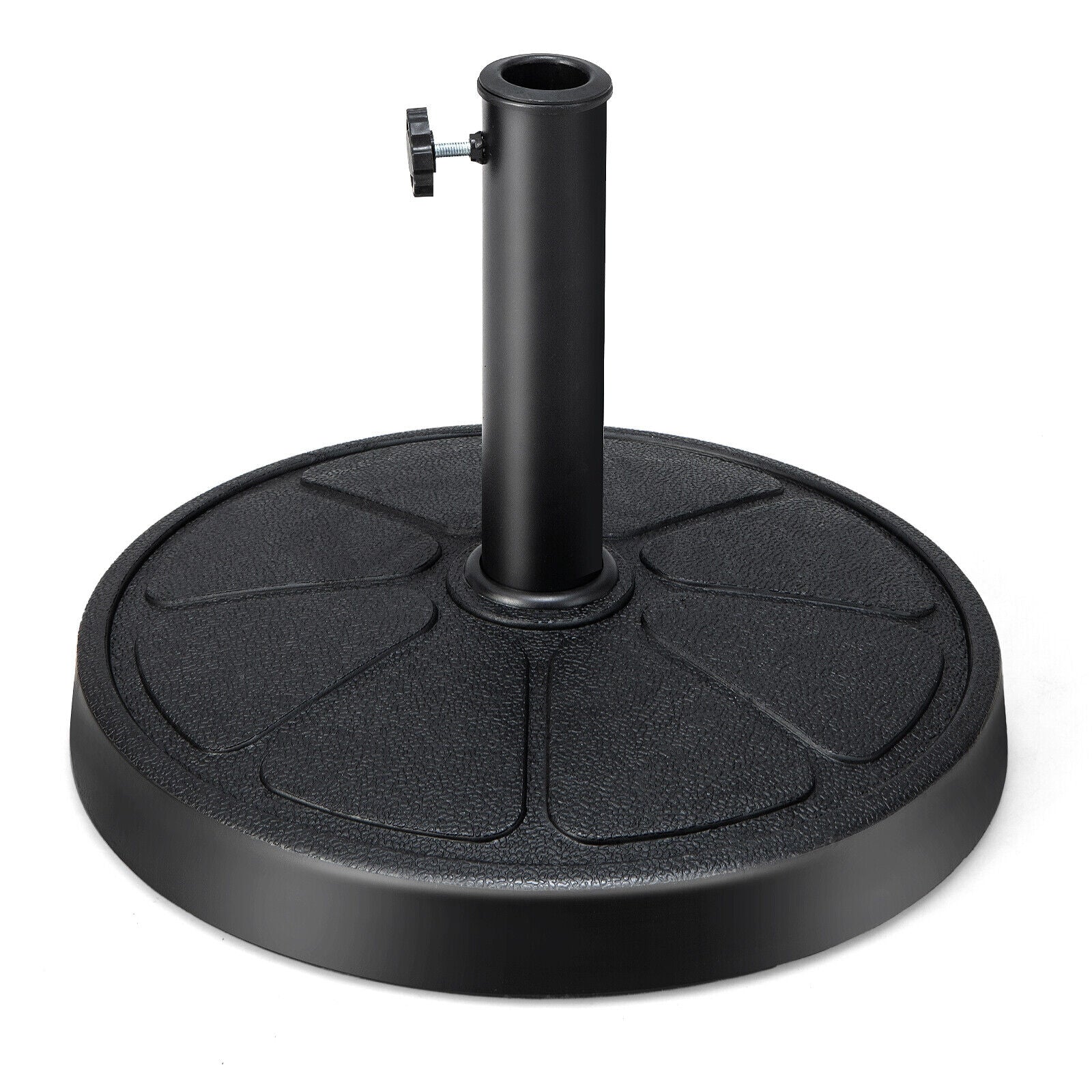31LBS 18 Inch Round Outdoor Umbrella Base, Black Outdoor Umbrella Bases Black at Gallery Canada