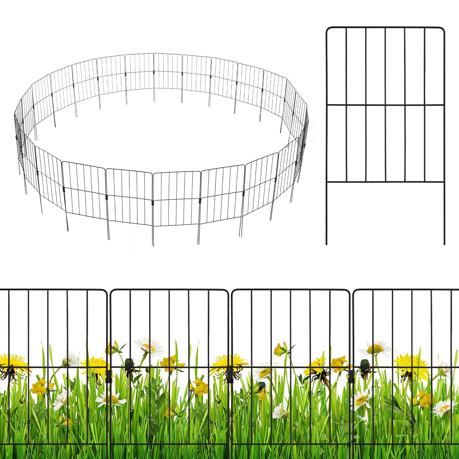 25 Pack Rustproof Decorative Garden Fence, Black Decorative Fencing & Flooring at Gallery Canada