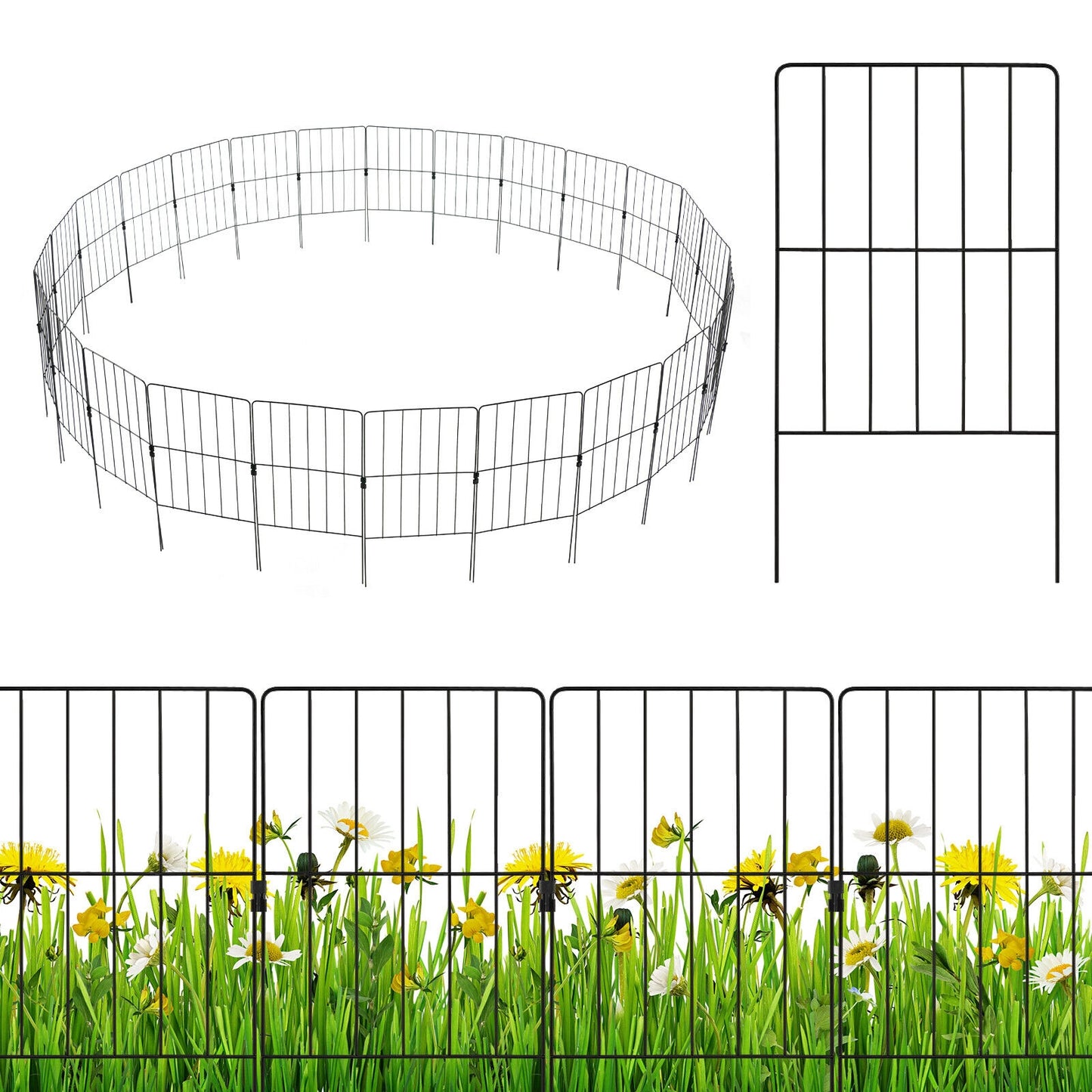 25 Pack Rustproof Decorative Garden Fence, Black Decorative Fencing & Flooring at Gallery Canada