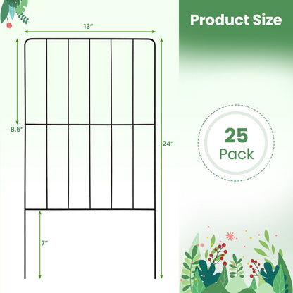 25 Pack Rustproof Decorative Garden Fence, Black Decorative Fencing & Flooring at Gallery Canada