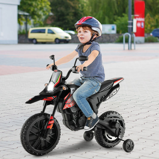 Aprilia Licensed Kids Ride On Motorcycle with 2 Training Wheels, Red - Gallery Canada