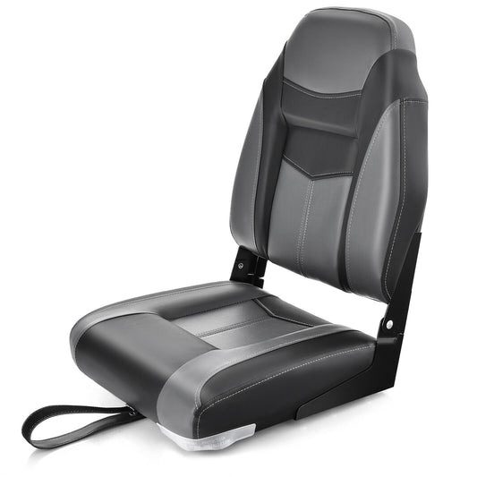 High Back Folding Boat Seat, Sponge Cushion, Flexible Hinges, 1 Piece, Black Water Sports Black at Gallery Canada