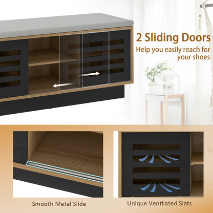 Shoe Bench, 6 Storage Compartments, 3 Adjustable Shelves, Natural Shoe Racks & Storage Benches at Gallery Canada