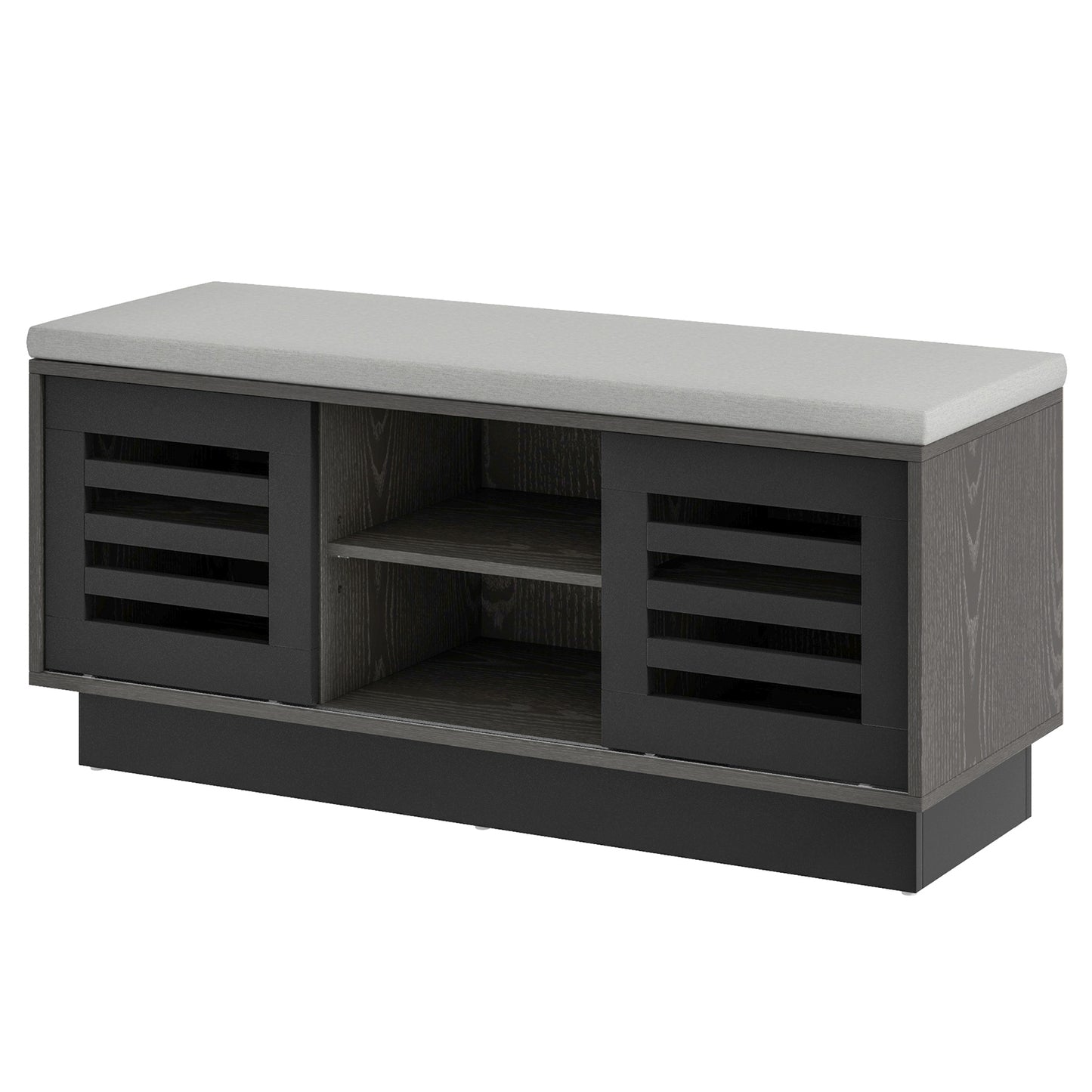Shoe Bench with 6 Storage Compartments and 3 Adjustable Shelves, Gray Shoe Racks & Storage Benches at Gallery Canada