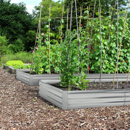 Metal Galvanized Raised Garden Bed with Open-Ended Base-8 x 4 ft, Silver at Gallery Canada