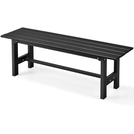 47 Inch Outdoor Chair, Slatted Seat, Plastic Coated Iron Frame, Black Outdoor Benches Black at Gallery Canada