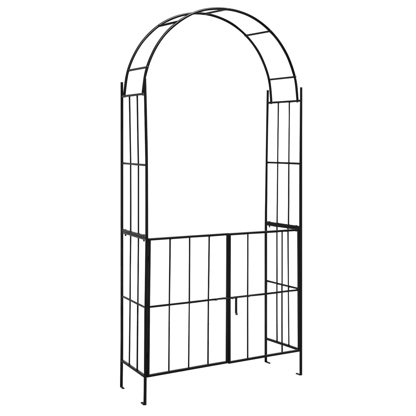 Garden Arch Arbor Trellis With Gate, Black Outdoor Decor Black at Gallery Canada