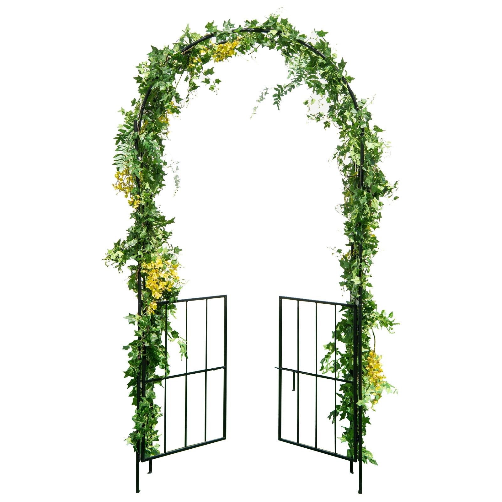 Garden Arch Arbor Trellis With Gate, Black Outdoor Decor at Gallery Canada