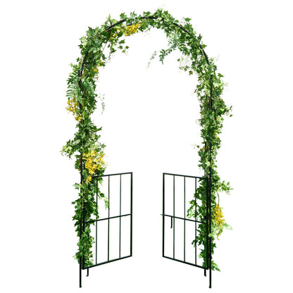 Garden Arch Arbor Trellis With Gate, Black Outdoor Decor at Gallery Canada