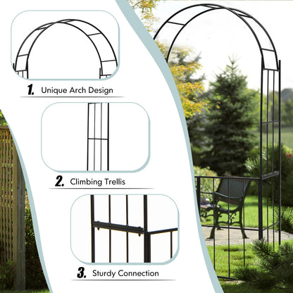 Garden Arch Arbor Trellis With Gate, Black Outdoor Decor at Gallery Canada