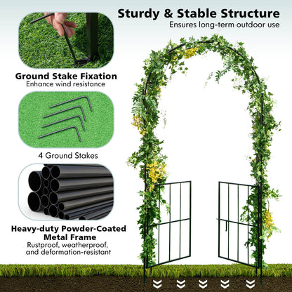 Garden Arch Arbor Trellis With Gate, Black Outdoor Decor at Gallery Canada