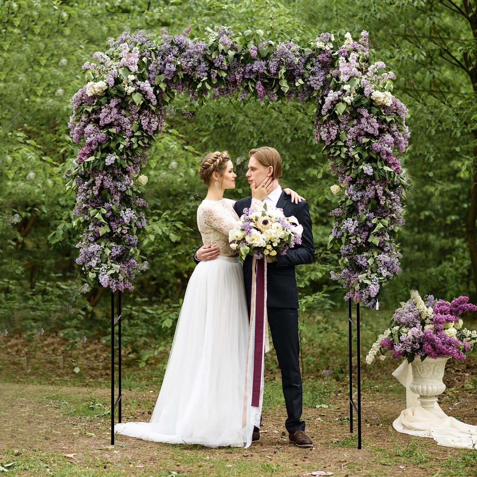 Garden Arch Arbor Trellis With Gate, Black Outdoor Decor at Gallery Canada