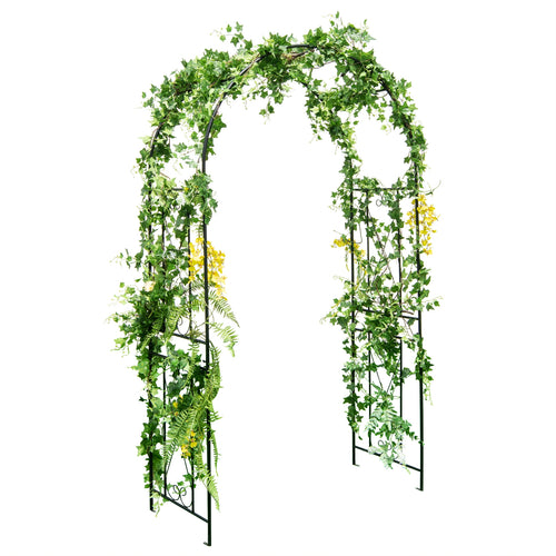 Garden Arch Arbor Trellis, Patio Plant Stand Rack Archway, Black