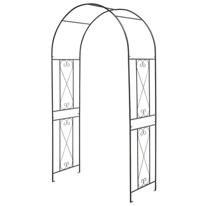 Garden Arch Arbor Trellis Patio Plant Stand Rack Archway, Black Outdoor Decor at Gallery Canada