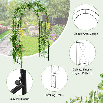 Garden Arch Arbor Trellis Patio Plant Stand Rack Archway, Black Outdoor Decor at Gallery Canada