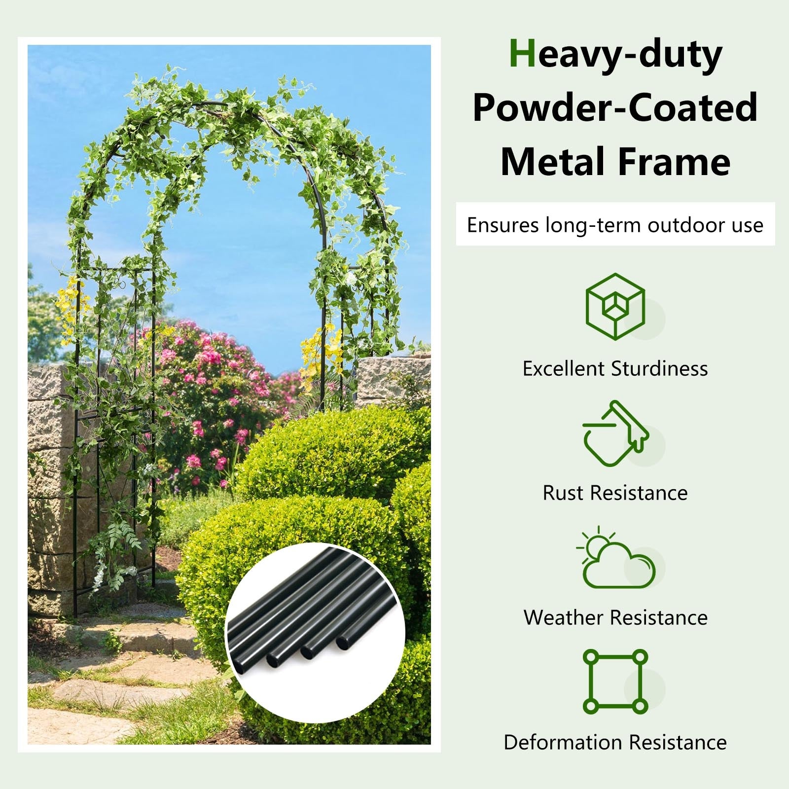 Garden Arch Arbor Trellis Patio Plant Stand Rack Archway, Black Outdoor Decor at Gallery Canada