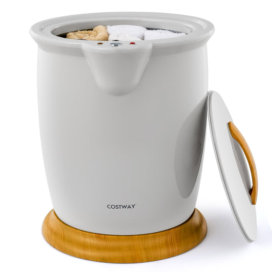 Bathroom Towel Warmer Bucket with Fragrance Holder and Auto Shut, Gray Massage Gray at Gallery Canada