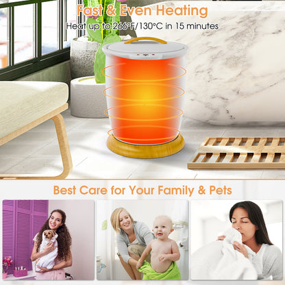 Bathroom Towel Warmer Bucket with Fragrance Holder and Auto Shut, Gray Massage at Gallery Canada