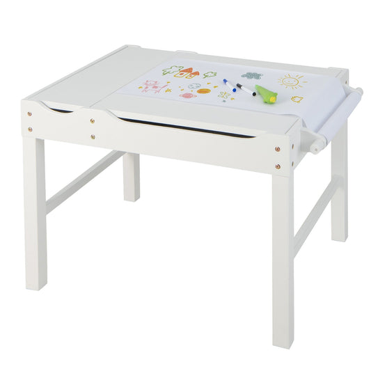 Wooden Kids Multi Activity Play Table with Storage Paper Roll, White - Gallery Canada
