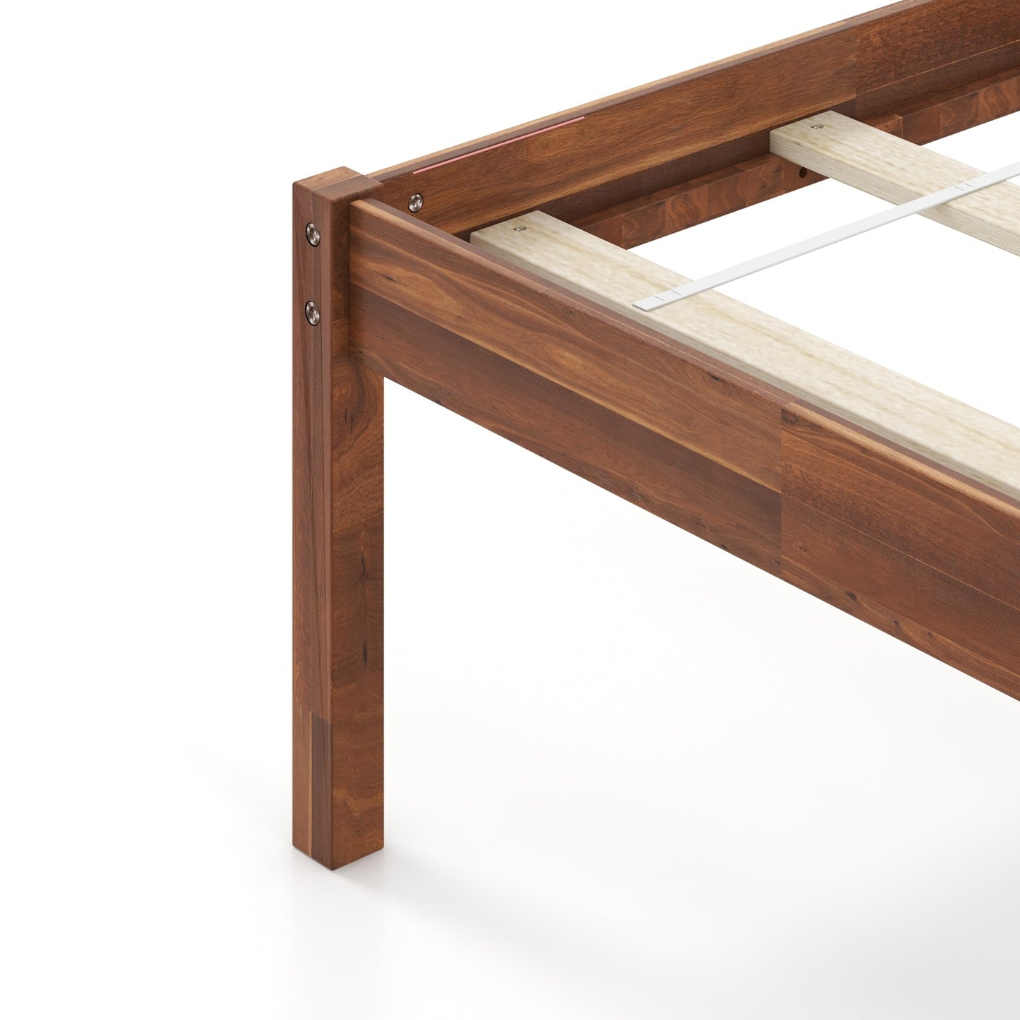 Twin/Full/Queen Size Wood Bed Frame with Headboard and Slat Support-Twin Size, Walnut Simple Bed Frame at Gallery Canada