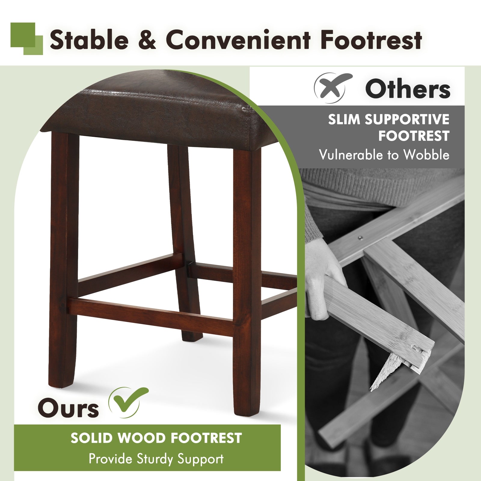 2 Piece Bar Chair Set, Hollowed Back, Rubber Wood Legs, Brown Bar Stools at Gallery Canada