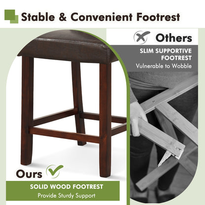 2 Piece Bar Chair Set, Hollowed Back, Rubber Wood Legs, Brown Bar Stools at Gallery Canada